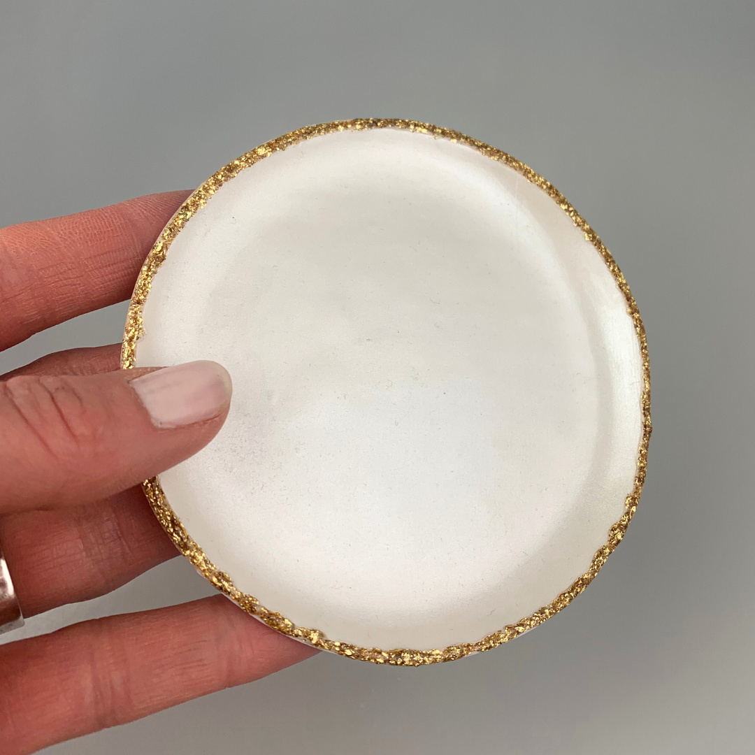 Smykkeskål Hvit shimmer